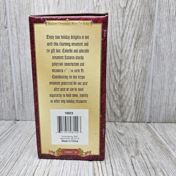 Grandeur Noel Holiday Snowman Ornament Tin Box Polyresin 4"‎ Christmas New Gift - Picture 4 of 5